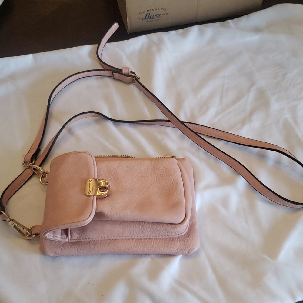 Pink leather sling Mini purse